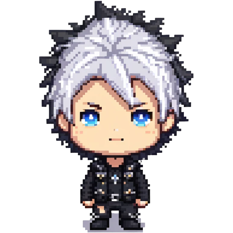 cool chibi male face with spiky hair emoji