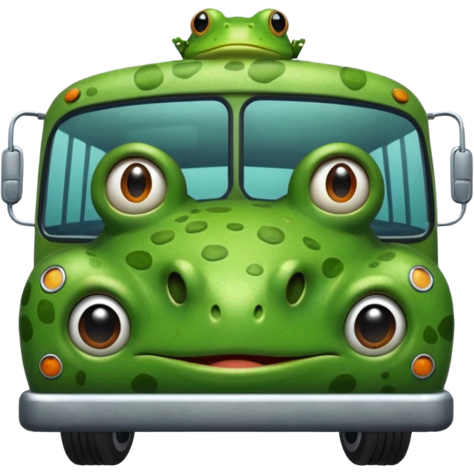 Bus with a frog emoji