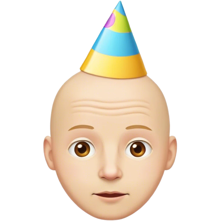 bald guy wearing a party hat emoji
