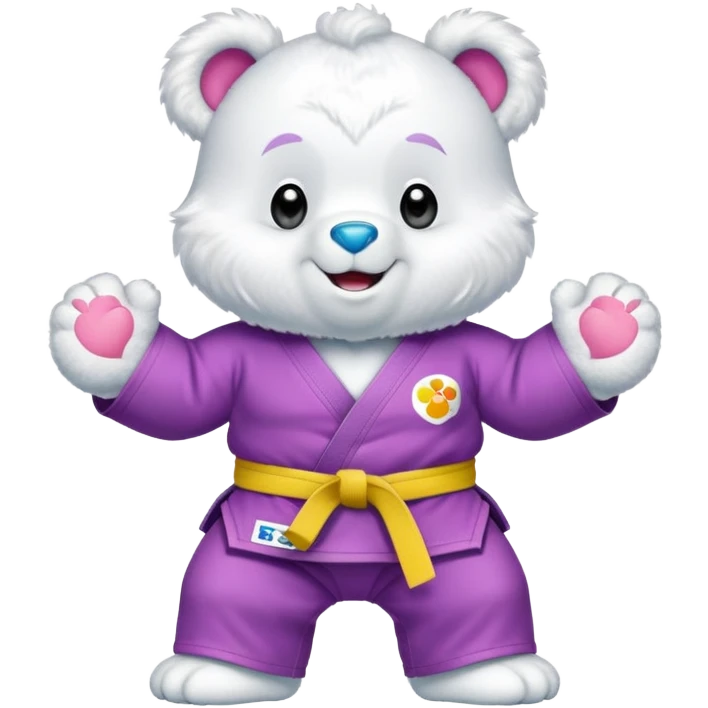 Good luck Care bear wearing a jiu jitsu gi emoji