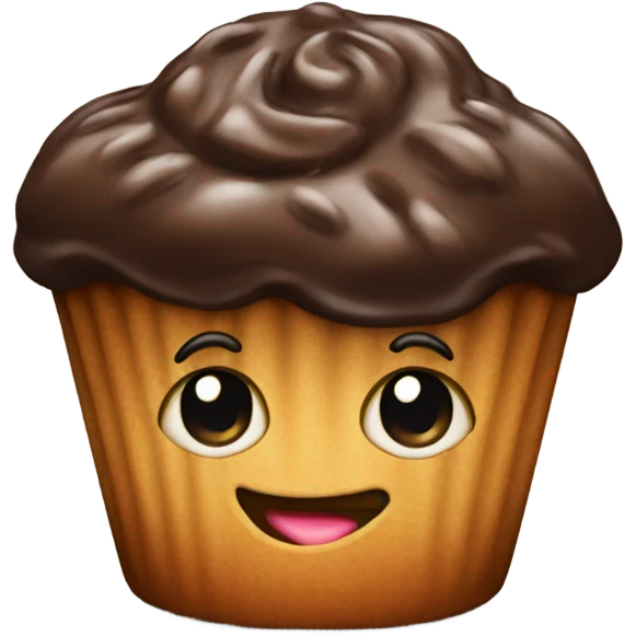 Muffin with chocolate emoji