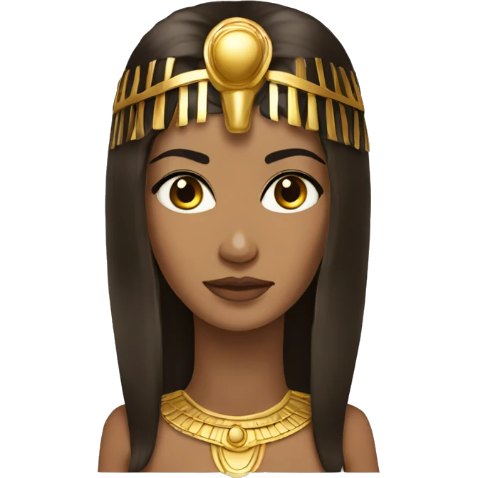 Cleopatra with long hair brown emoji