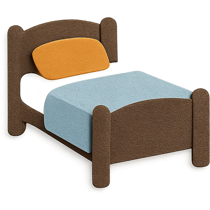 paper craft style bed emoji