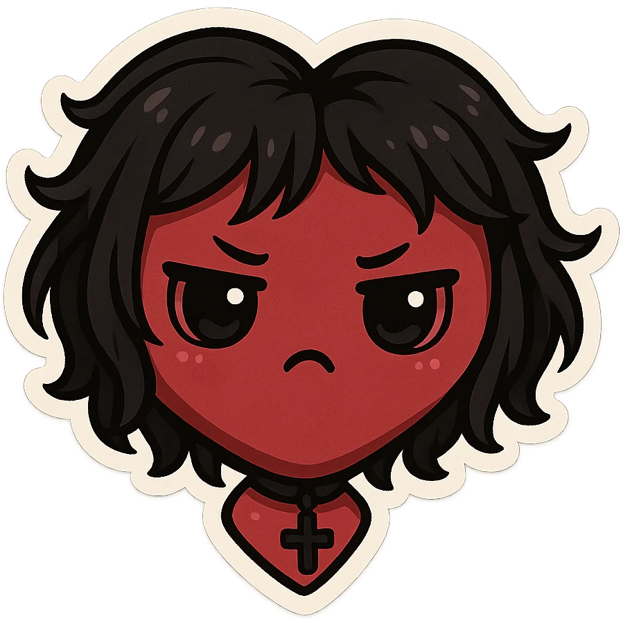 Goth red object emoji