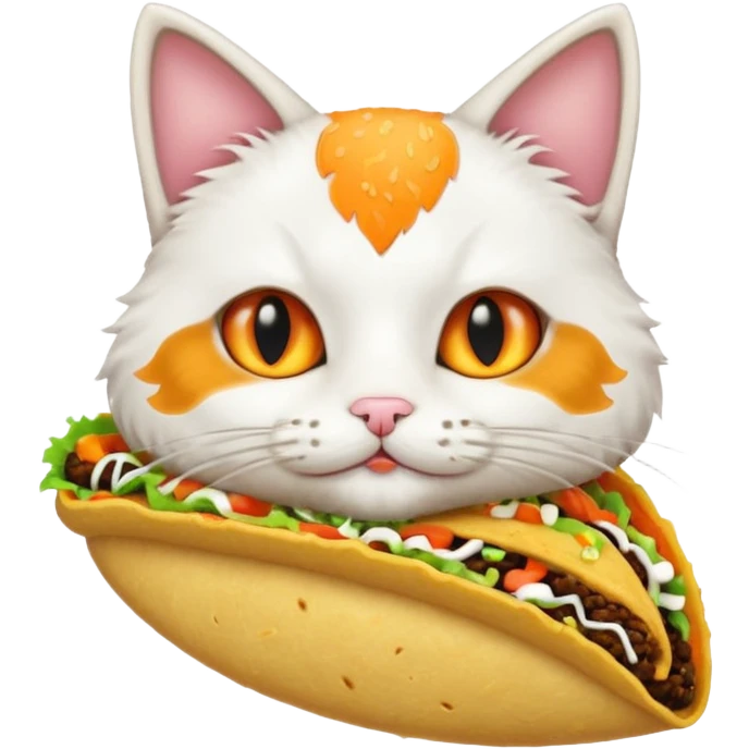 cat eating a taco emoji