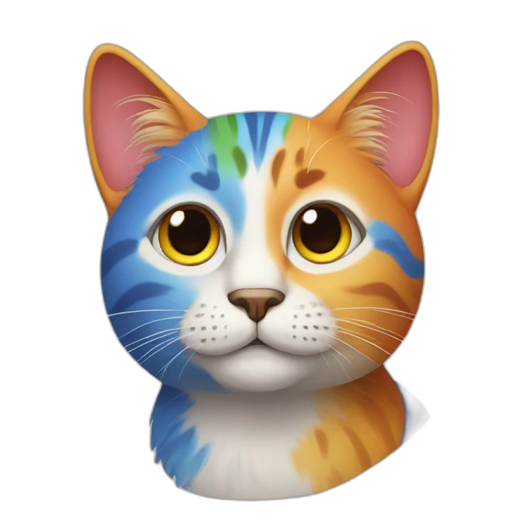 Colourful cat emoji