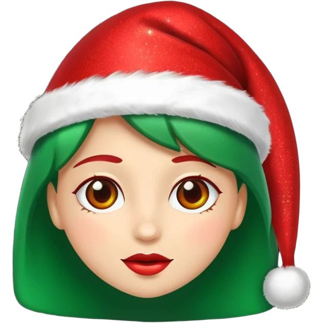 glitter red and green lupa emoji