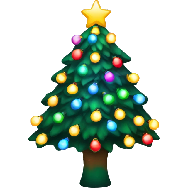 Christmas tree with colorful lights emoji