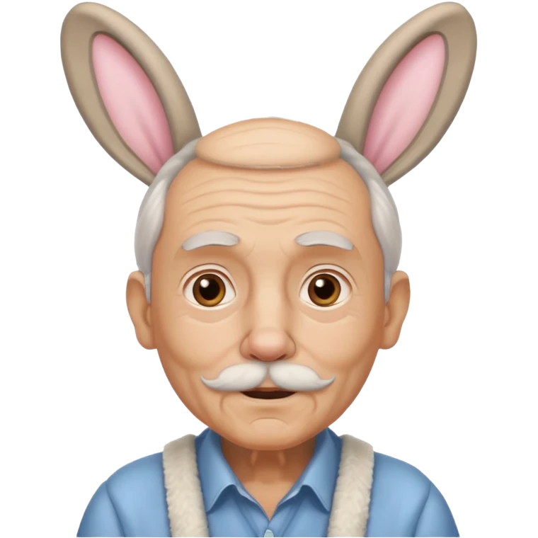 old man with bunny ears emoji