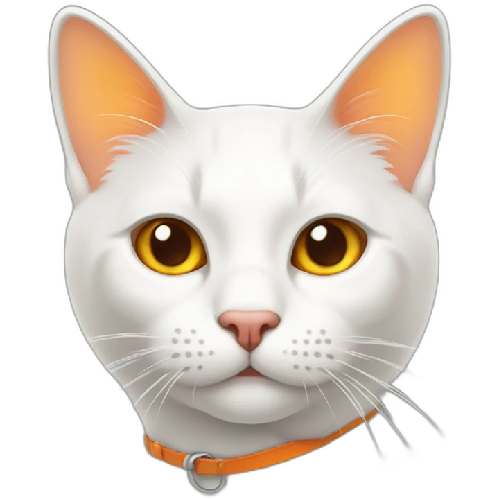 gato gordo branco com laranja emoji