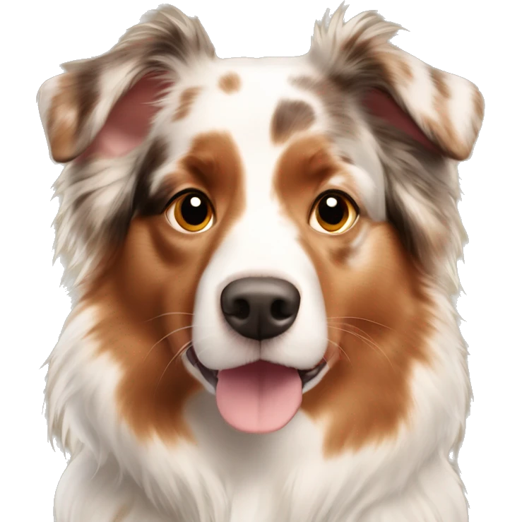 red Merle Australian shepherd with a blonde girl  emoji