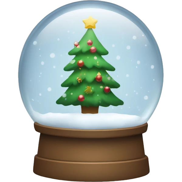 snow globe with Christmas tree, no background emoji