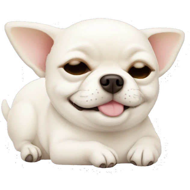 fat white chihuahua sleeping emoji