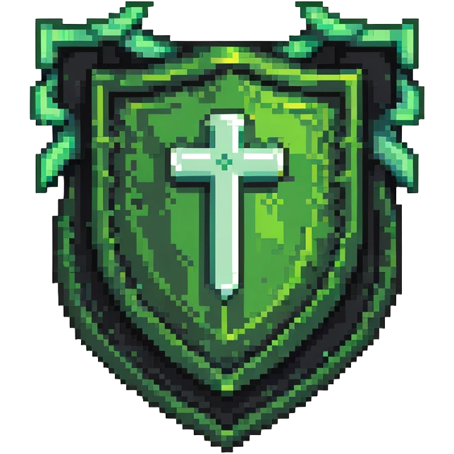 Green shield with </> code symbols in white emoji