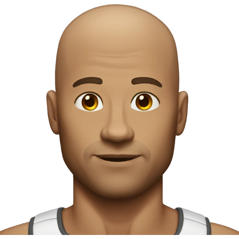 Bold Man with muscle no hair  emoji