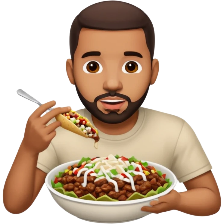Drake eating a chipotle burrito bowl emoji