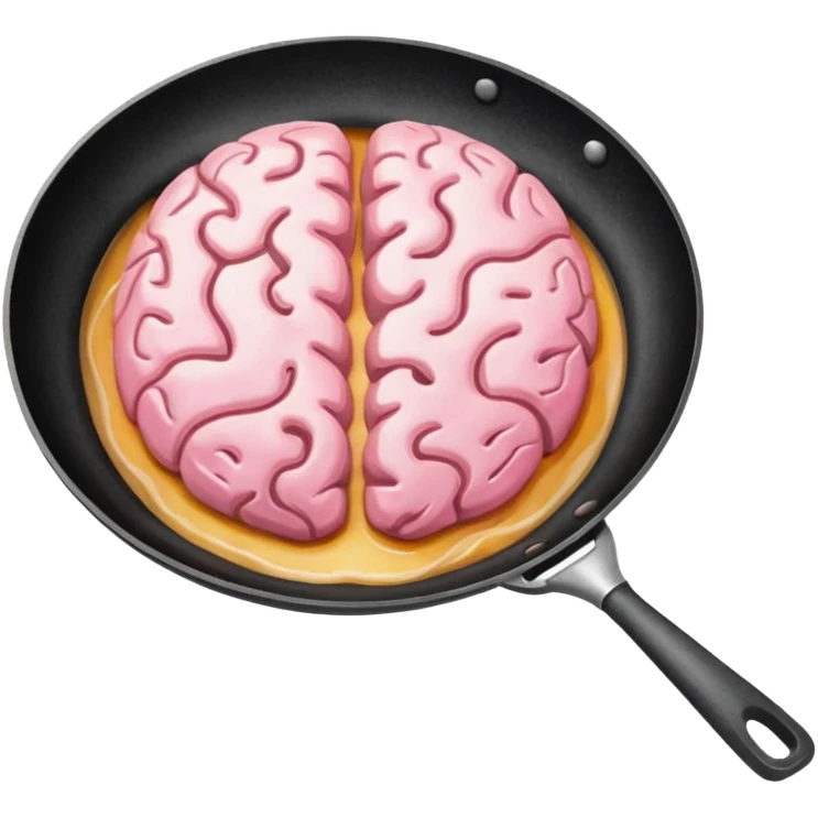 Brain in a frying pan emoji