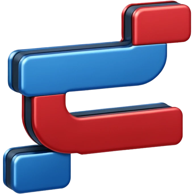 two Magnet Attraction which is in blue and red color in a u shape  emoji