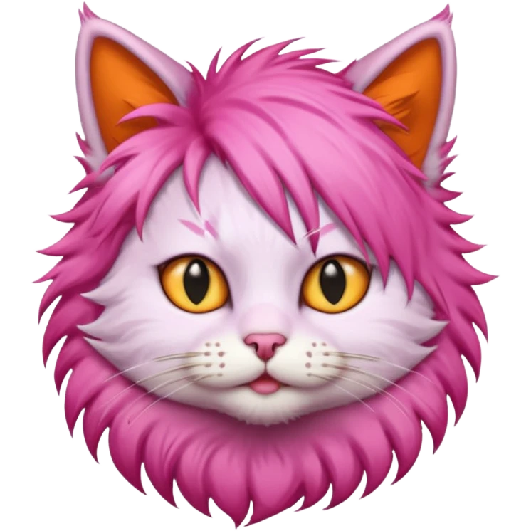 cat with pink punk hair emoji