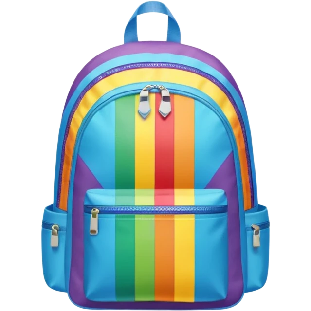 a Backpack with rainbow zip emoji