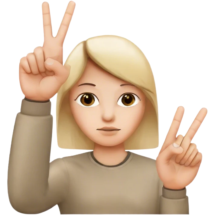 Straight face emoji with middle finger emoji