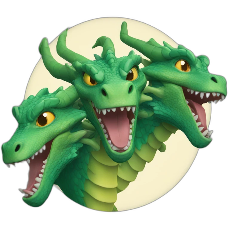 Three headed dragon loving emoji
