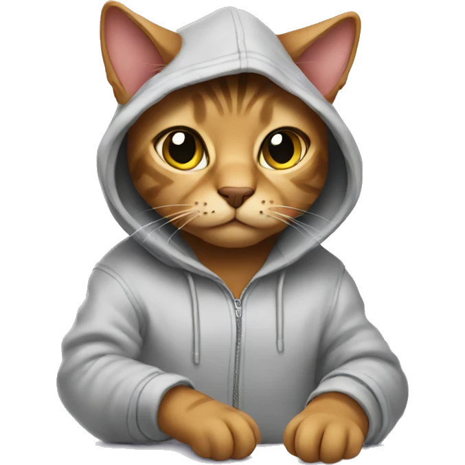 Cat wearing hoodie emoji