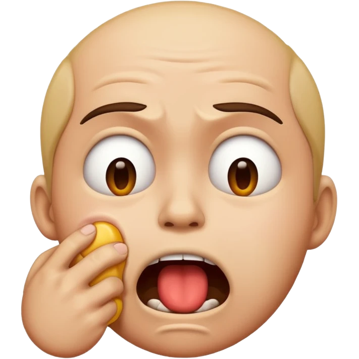 emoji choking it's throat with its own hands emoji