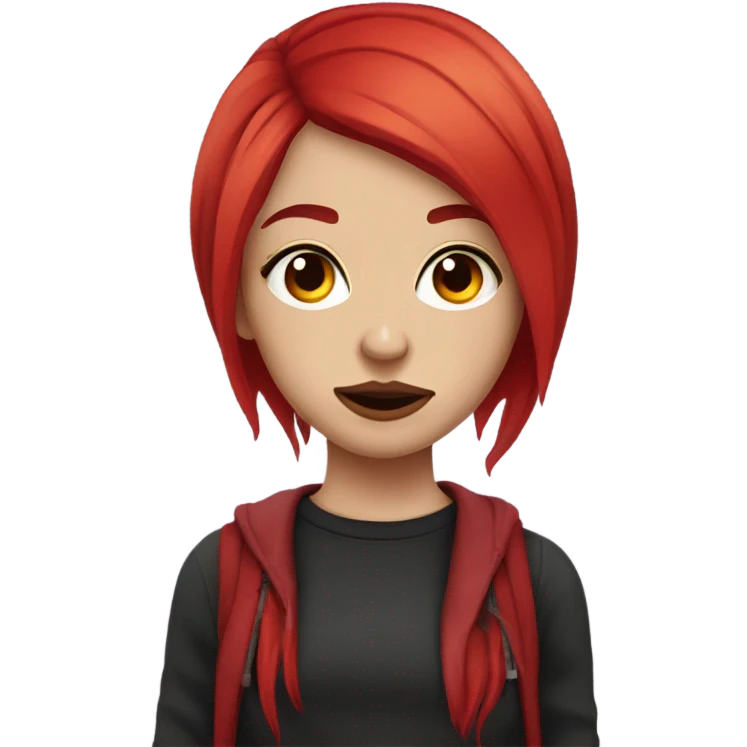 Emo girl with facial piercings and red hair  emoji