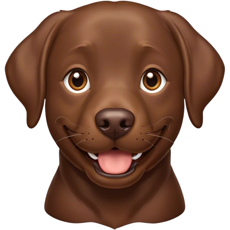 Chocolate lab smiling  emoji