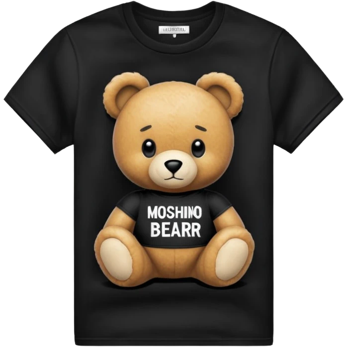 Ultra Detailed, Realistic black color, Moschino
teddy bear-print T-shirt emoji