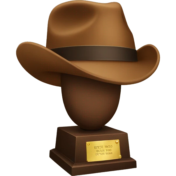 Brown Trophy with hat emoji