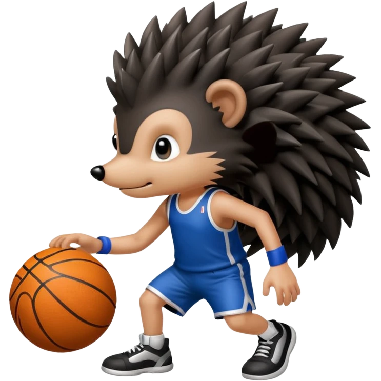black hedgehog playing basketball emoji