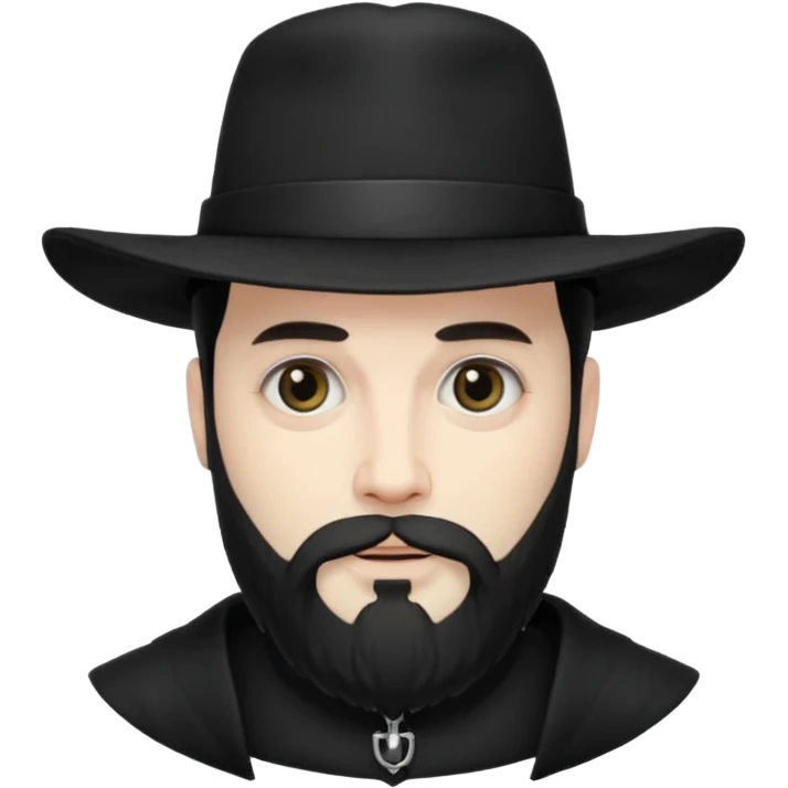 BEARDED gothic man in hat emoji