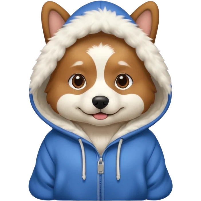 Dog wearing a hoodie  emoji