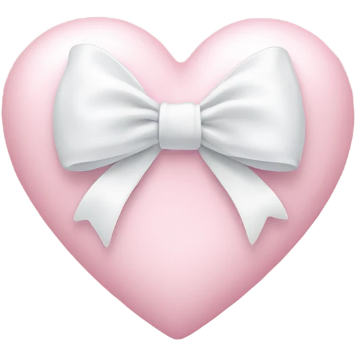Pastel pink heart with white bow emoji