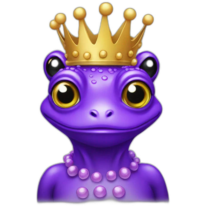 Queen frog purple emoji