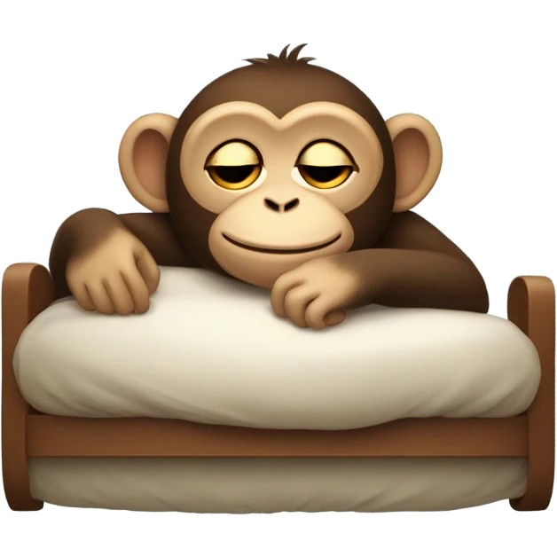 Monkey sleeping in bed  emoji