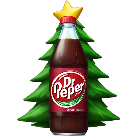 dr pepper can with a christmas tree  emoji