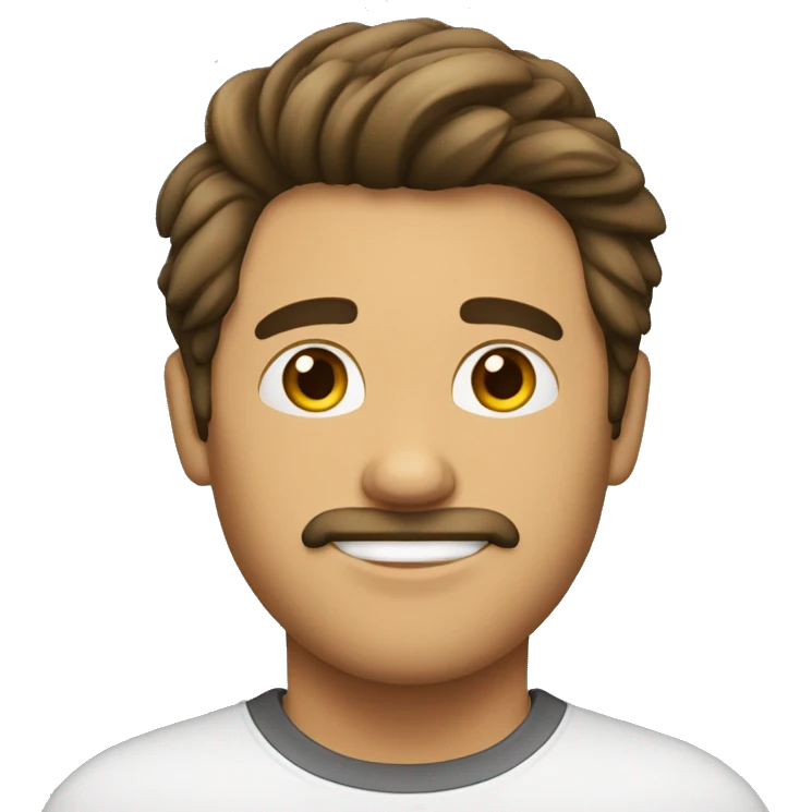 Hombre con pelo corto liso  y con perilla emoji