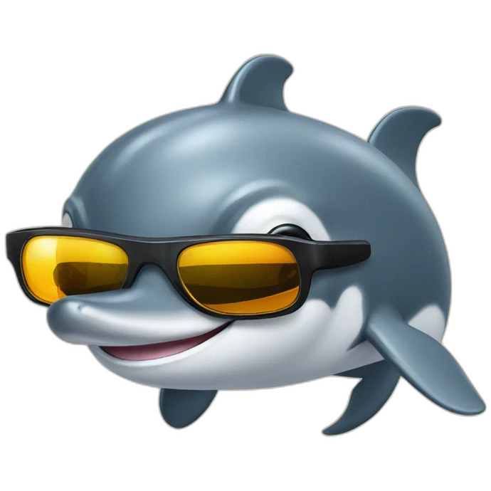 Dolphin with sun glasses emoji