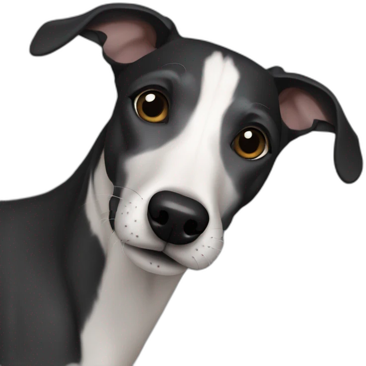 black dog whippet emoji