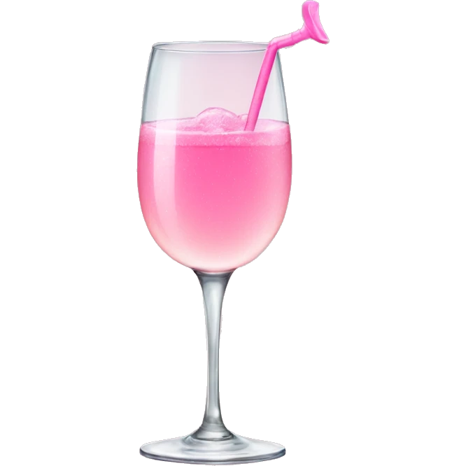 Pink drink inside champagne glass emoji