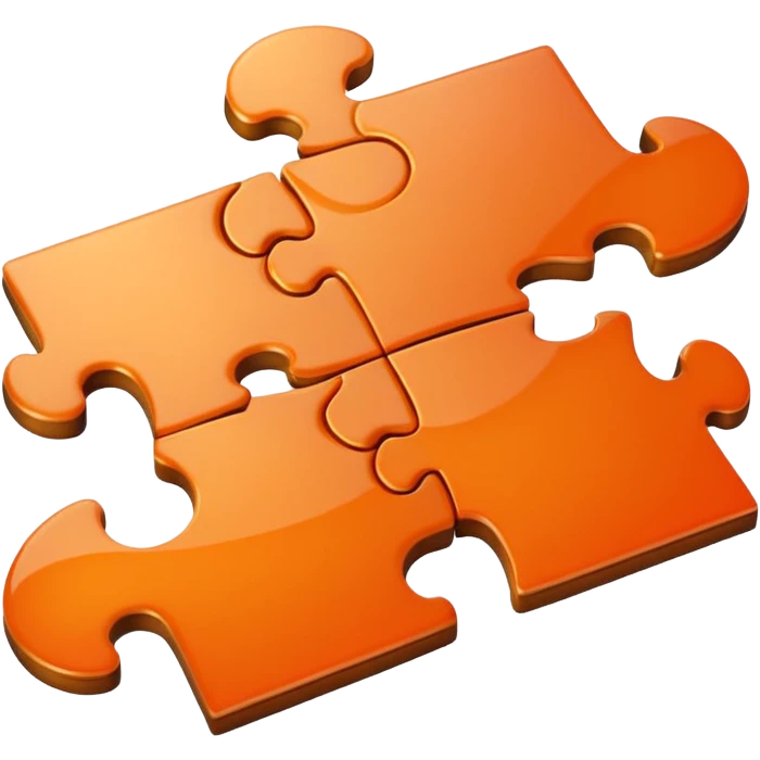 puzzle piece emoji, classic jigsaw shape, orange emoji