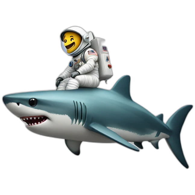 Anonymous Astronaut riding a shark emoji