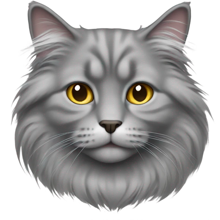 gray longhaired fold cat emoji