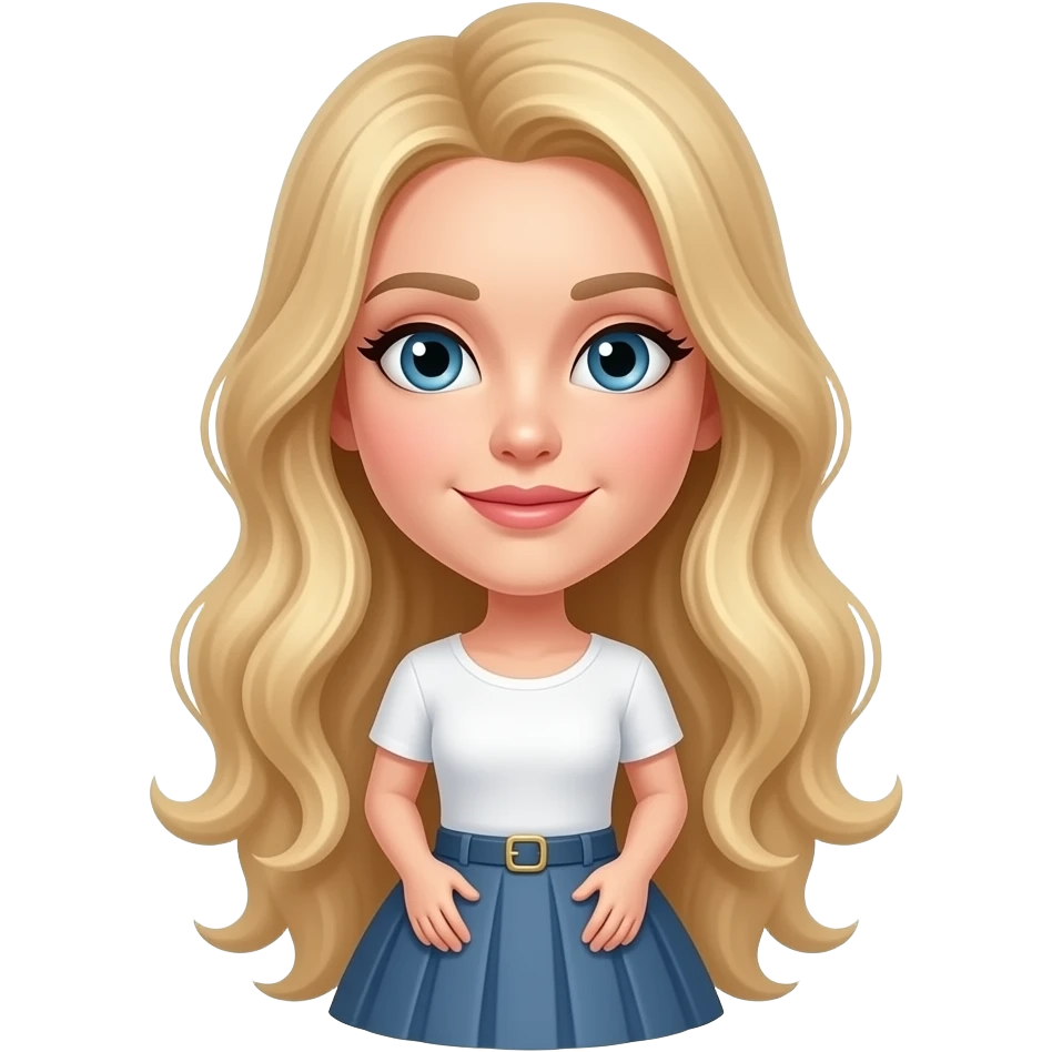 blonde woman in a skirt emoji