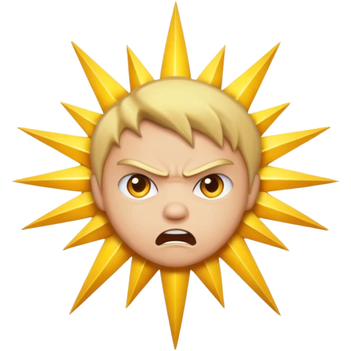 Rayos estrella  cara enojada emoji