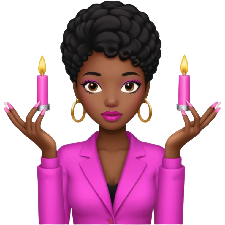 Bougie black girl with nails and pink lipstick  emoji
