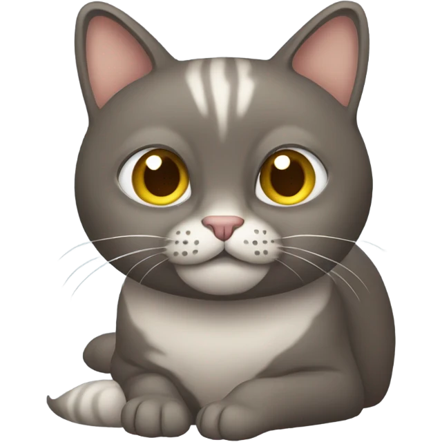Brownish grayish Cat scrolling on phone  emoji